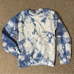 Blue Tie-Dye PRAY Sweatshirt